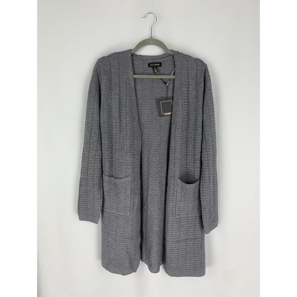 QED London Longline Open Front Cardigan Womens XS Grey Pockets New Long Sleeves - Picture 1 of 7